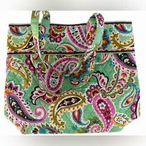 Vera Bradley Colorful Paisley Tutti Frutti Retired Print Tote Bag